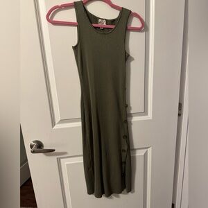 HIPPIE ROSE MILITARY GREEN FORM FITTING DRESS